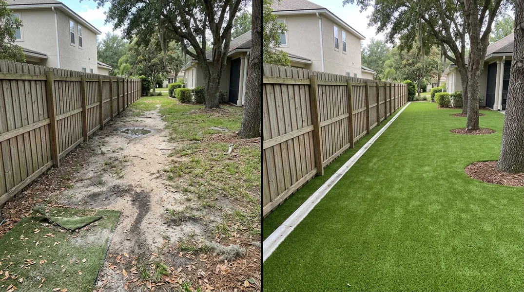 Result artificial grass installation in Jacksonville - Jacksonville Turf Installation